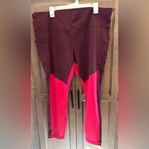 Athleta Leggings in Burgundy and Pink